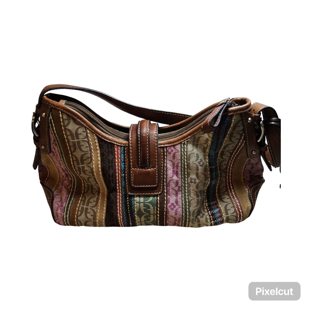 Preloved Fossil Patchwork Striped Shoulder Bag Pu… - image 4